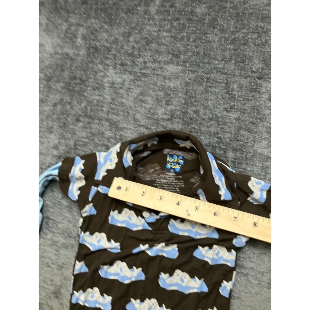 Kickee Pants One-Piece Romper Toddler Baby 6-12M Brown Blue All-Over‎ Seal Print